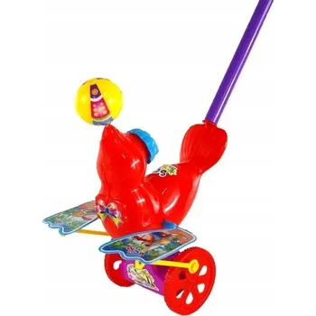 Hračka pro nejmenší Hračka pro batole - tuleň na kolečkách " Řehtačka ", 24 cm.