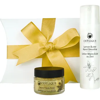 Kosmetická sada Odylique | Bio Dárková sada na suché a citlivé ruce obsahuje 2 produkty: cukrový peeling a máslový krém na ruce