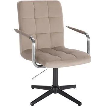 LuxuryForm DESIGN Kosmetická židle VERONA VELUR na černém kříži - latte