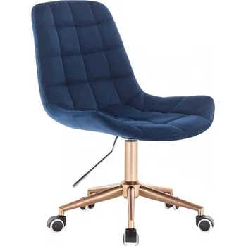 LuxuryForm DESIGN Židle PARIS VELUR na zlaté podstavě s kolečky - modrá