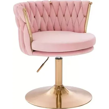 LuxuryForm DESIGN Židle LYON VELUR na zlatém talíři - růžová