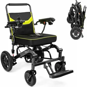 Invalidní vozík Flash-Tim Lehký skládací elektrický invalidní vozík Černá