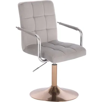 LuxuryForm DESIGN Židle VERONA VELUR na zlatém talíři - světle šedá