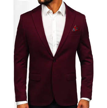 Pánské oblečení Vínové pánské ležérní sako Bolf 24401 - 4XL/60