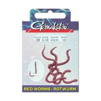 Rybářský háček HÁČKY S NÁVAZCEM GAMAKATSU RED WORM 5260R #10 0.18MM 45CM