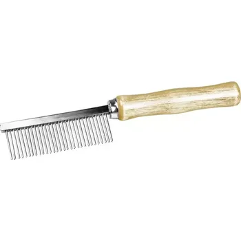Kartáč pro zvířata Kovový hřeben s dřevěnou rukojetí 17x3cm
