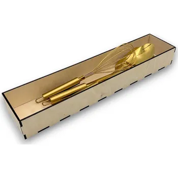 Příborník do zásuvky usporadejto.cz Organizér do šuplíku, vložka do zásuvky, dřevěný VASKY, 45,5 x 10 x 6 cm