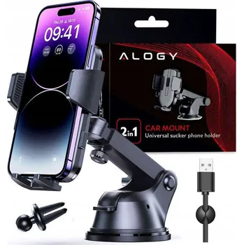 Držák do auta na mřížku ventilace, palubní desku, sklo + Organizér