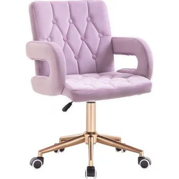 LuxuryForm DESIGN Židle BOSTON VELUR na zlaté základně s kolečky - levandule