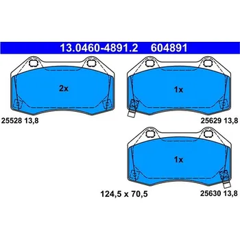 Brzdová destička ATE 604891 Sada brzdových destiček 13.0460-4891.2