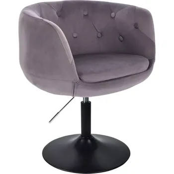 LuxuryForm DESIGN Křeslo MONTANA VELUR na černém talíři - šedé