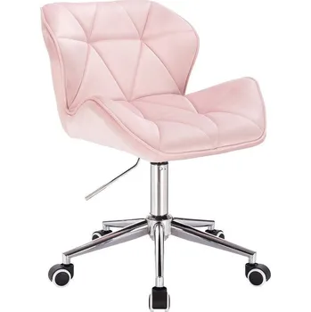 LuxuryForm DESIGN Kosmetická židle MILANO VELUR na stříbrné podstavě s kolečky - světle růžová