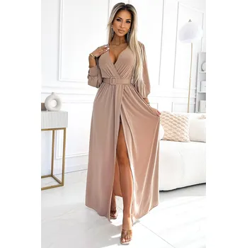 Dámské šaty Šaty s dlouhým rukávem Iris, Béžové Velikost: UNI