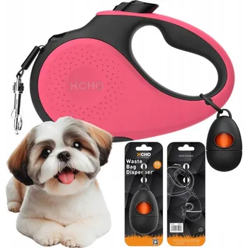 Vodítko pro psa VODÍTKO PRO PSA automatické PÁSKOVÉ navíjecí + ZÁSOBNÍK XCHO 5m do 15kg vel. S
