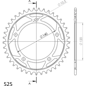 Řetězová sada pro motocykl Řetězová rozeta SUPERSPROX RFE-1792:41-BLK černý 41 zubů, 525 KAWASAKI KLV 1000 2004-2006