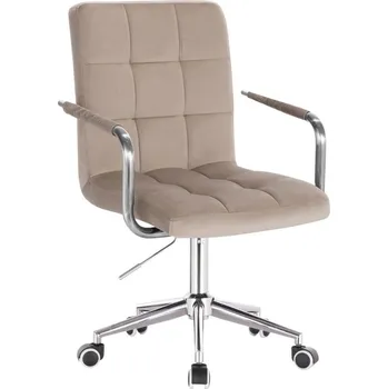 LuxuryForm DESIGN Kosmetická židle VERONA VELUR na stříbrné podstavě s kolečky - latte