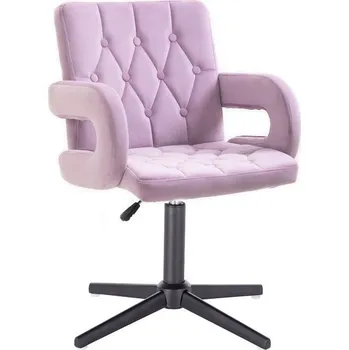 LuxuryForm DESIGN Kosmetická židle BOSTON VELUR na černém kříži - levandule