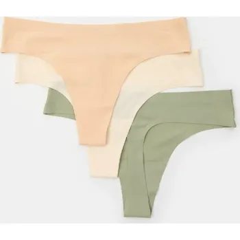 Kalhotky Sinsay - Žebrovaná tanga 3 balení - vícebarevná - 846DA-MLC - 846DA-MLC-M