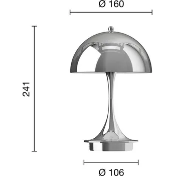 Venkovní osvětlení Louis Poulsen Panthella PORTABLE 160 V3, chromová barva 1 x 2,5 W LED - Doprava zdarma