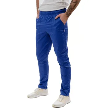 Zdravotnický oděv Perlička® Zdravotnické kalhoty GEJZA SATTÉ Slim Pařížská modrá Barva: Pařížská modrá, Velikost: 54
