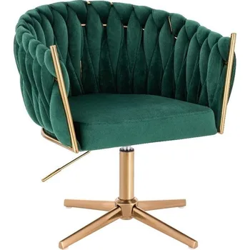 LuxuryForm DESIGN Židle NORDEN VELUR na zlatém kříži - zelená