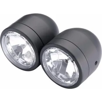 Osvětlení pro motocykl Shin-yo Universální přední světlo dvojité chrom Barva: černá