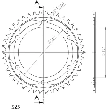 Řetězová sada pro motocykl Řetězová rozeta SUPERSPROX RFE-1307:41-BLK černý 41 zubů, 525 HONDA CBR 600 RR 2007-2016