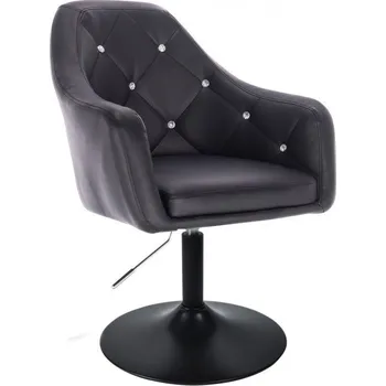 LuxuryForm DESIGN Křeslo ROMA na černém talíři - černé (VPT)