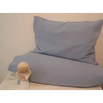 Povlečení Pro útulný domov Povlečení do postýlky Mušelínové blue modré ROZMĚR: 40 x 60 + 90 x 120 cm
