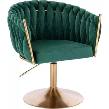 LuxuryForm DESIGN Židle NORDEN VELUR na zlatém talíři - zelená