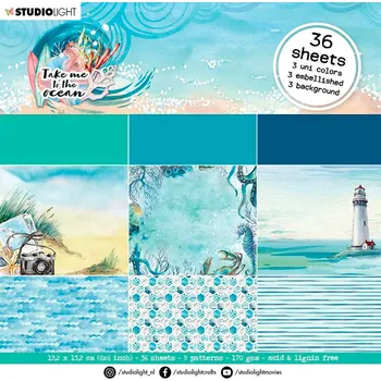 Blok vzorovaných papírů Studio Light "Take me to the Ocean", 15x15 cm, 36 l. - U moře