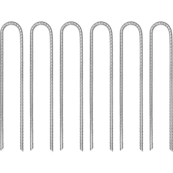 vidaXL Stanové kolíky 6 ks ve tvaru U 30 cm Ø 7 mm pozinkovaná ocel [4009345]