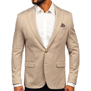 Pánské oblečení Béžové pánské ležérní sako Bolf 24401 - 2XL/56