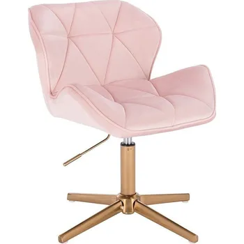 LuxuryForm DESIGN Kosmetická židle MILANO VELUR na zlatém kříži - světle růžová