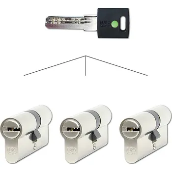 Vložka do dveří Stavební vložka EC 30/35.SET3 na společný uzávěr (3 ks), zelená