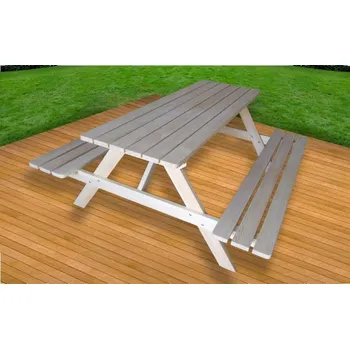 Zahradní sestava Krajča Pivní set z Dubu Povrchová úprava dřeva: Bez nátěru, Síla materiálu a délka: Síla 26 mm, délka 160 cm