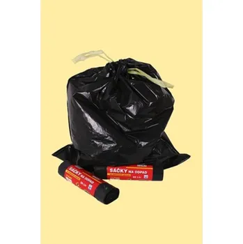 Pytle na odpadky PE sáček na odpad černý - zatahovací 60x75cm/30my - 60l