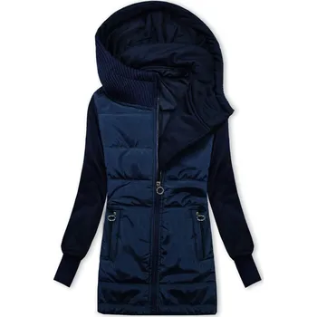 Dámská mikina Tmavě modrá zateplená mikina/bunda s kapucí