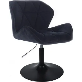 LuxuryForm DESIGN Kosmetická židle MILANO VELUR na černém talíři - černá (VPT)