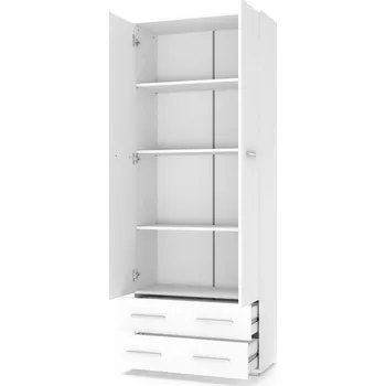Šatní skříň Vysoká policová skříň Lima III, bílá