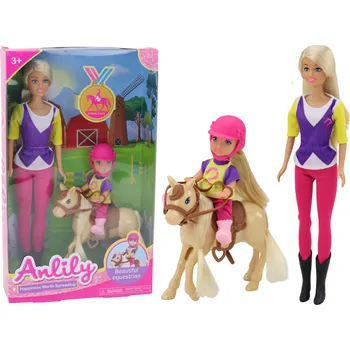 Panenka Mamido Sada panenka Anlily s dítětem a poníkem - Jezdecký klub