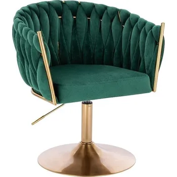 LuxuryForm DESIGN Židle NORDEN VELUR na zlatém talíři - zelená