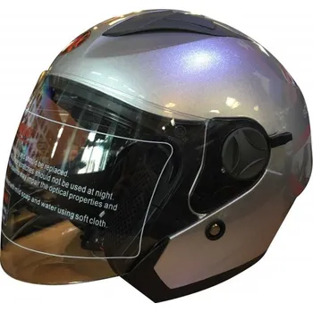 Helma na motorku Skútrová helma MAXX OF 868 stříbrná lesklá Velikost: XS