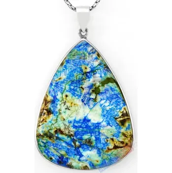 Přívěsek Velký stříbrný přívěsek (Ag 925/1000) s azuritem QA, kapka cca 55 x 42 mm, "krása barev přírody", RARITA (AZT3267P)