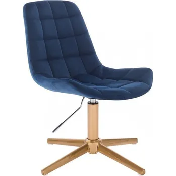 LuxuryForm DESIGN Kosmetická židle PARIS VELUR na zlatém kříži - modrá