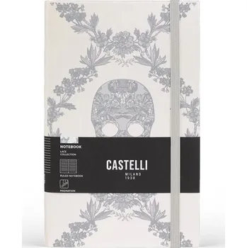 Zápisník Castelli Lace Skull L linkovaný zápisník