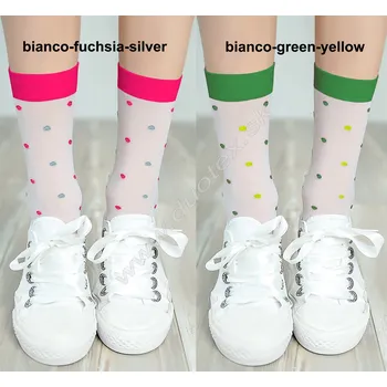 KNITTEX Ponožky dětské Lida20 Barva: bianco-fuchsia-silver, Velikost: 28-33(18-22)