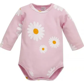 Kojenecký body PINOKIO Body dlouhý rukáv Daisy RŮŽOVÁ - 74