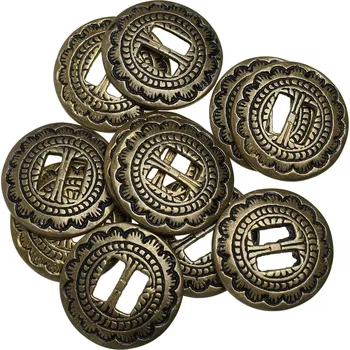 Knoflík Brass Buckles Westernový knoflík Concho 33mm z&nbsp;mosazného masivu