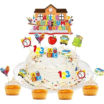 Jedlá dekorace na dort CSYY Dekorace na dort/koláčky 25 ks (škola) - Německé názvy